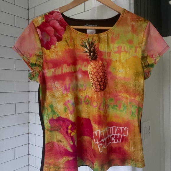 NO BOUNDARIES Multi-Color Pineapple S/S Graphic T-Shirt - Picture 2 of 4